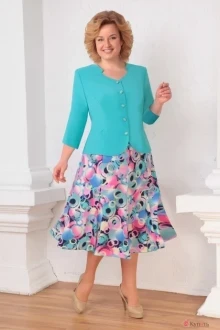Юбочный костюм Асолия 1135с 3/4 рукавом
