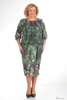 Платье TVIN 7306 зеленые тона