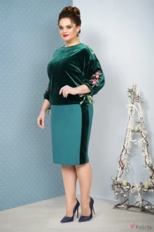 Юбочный костюм ALANI COLLECTION 645 изумруд