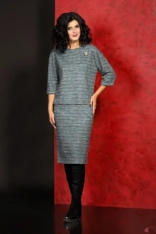 Юбочный костюм Твой Имидж 8907 синие тона