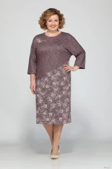 Платье Bonna Image 320 меланж на бордовой основе