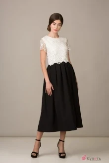 Платье Rosheli 459 молочный с черным