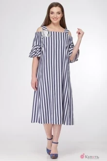 Платье Ладис Лайн 947 белый+синий
