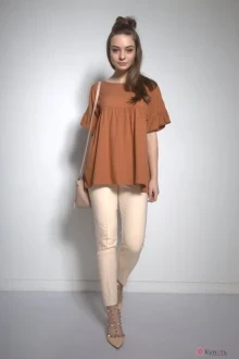 Брючный костюм PUR PUR 01-570 кирпичный/беж