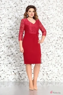 Платье Mira Fashion 4567 красное кружево