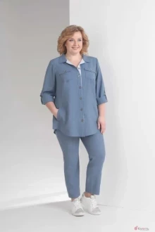 Брючный костюм Орхидея Люкс 829 светло-синий