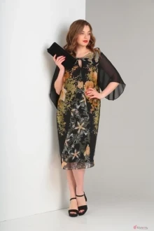 Платье VIOLA STYLE 0854 чёрный шифон