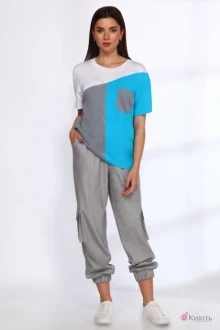 Спортивный костюм Angelina&Сompany 550 серый+голубой