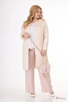 Пальто Anelli 179 пудровые тона с принтом