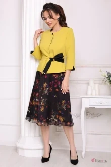 Юбочный костюм Мода-Юрс 2520-1 горчица