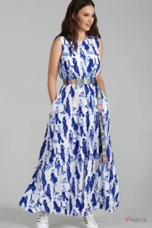 Платье Teffi Style 1484 молочно-синий