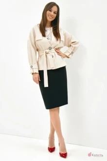 Юбочный костюм Магия Моды 1952 беж+ черный