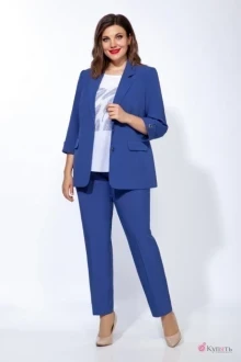 Брючный костюм *Распродажа Ольга Стиль С656 синий