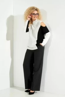 Джемпер (кофта) Euromoda 392 черный+белый