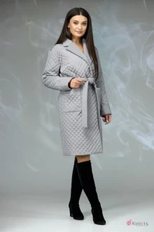 Пальто Angelina&Сompany 608 серая стеганка