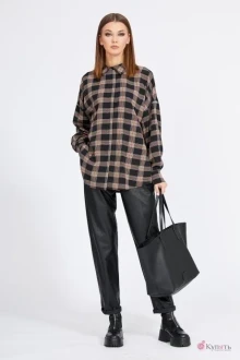 Рубашка EOLA 2127 черный в клетку