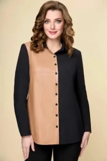 Рубашка Дали 4386 чёрная с рыжим