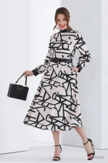 Платье Lissana 4479 пудра/черный