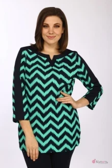 Туника Lady Style Classic 2202/3 Темно-синий с зеленым