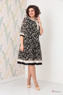 Платье SolomeaLux 899_1 черный с белым
