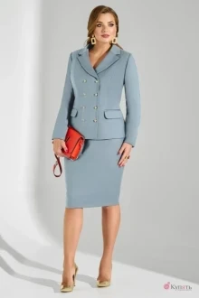 Юбочный костюм Lissana 3801 серо-голубой