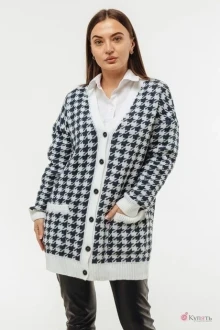 Кардиган Romgil ТЗ692П белый/индиго