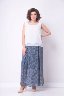 Брючный костюм SolomeaLux 921В синий с белым