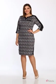 Платье *Распродажа Lady Style Classic 1123/6 Синий с коричневым