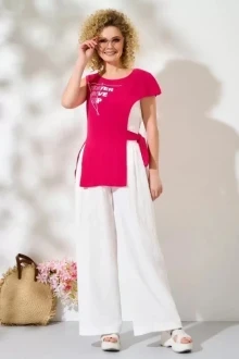 Брючный костюм Euromoda 453 тройка розовый