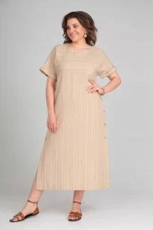 Платье из вискозы Michel Chic 2131 бежевый, белый