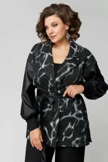 Жакет (пиджак) EVA GRANT 7269 черный с принтом