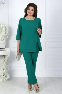Брючный костюм Нинель Шик 5733 зеленый двойка