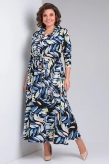 Платье YOUR SIZE 2212 Цветочный принт на черном