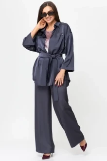 Брючный костюм Карина Делюкс 1193 графит, розовый