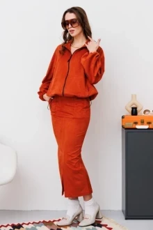 Юбочный костюм NikVa 475-1 терракот двойка