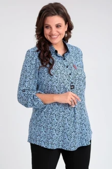 Блузка Таир-Гранд 62424 джинс+чёрный