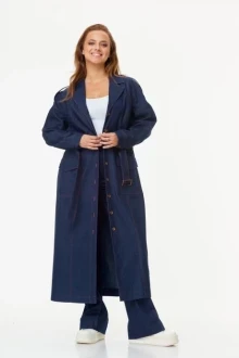 Джинсовый однобортный тренч Vi Oro 1138 дэним