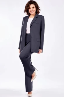 Брючный костюм Ольга Стиль 823 графит тройка