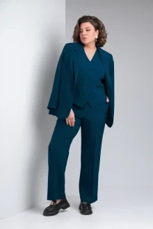 Брючный костюм Vilena Fashion 947 тройка синий графит