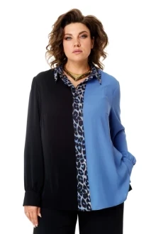 Блузка Карина Делюкс 1269Б мультиколор+черный