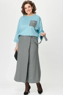 Брючный костюм Michel Chic 1362/1 голубой, клетка двойка
