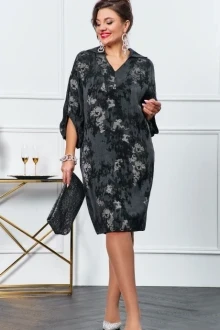 Вечернее платье с принтом Vittoria Queen 23753 дизайн графит+металлик