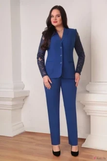 Брючный костюм Ksenia Style 1247 василёк