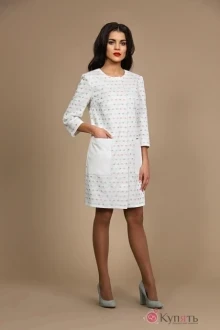 Пальто ALANI COLLECTION 503 белый/горох