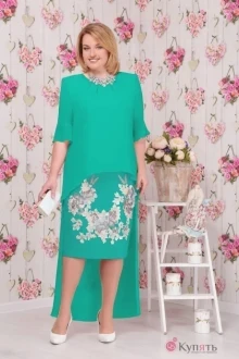 Юбочный костюм Нинель Шик 293 ярко-зелёный