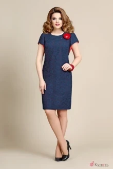 Платье Mira Fashion 4199 синий/красный